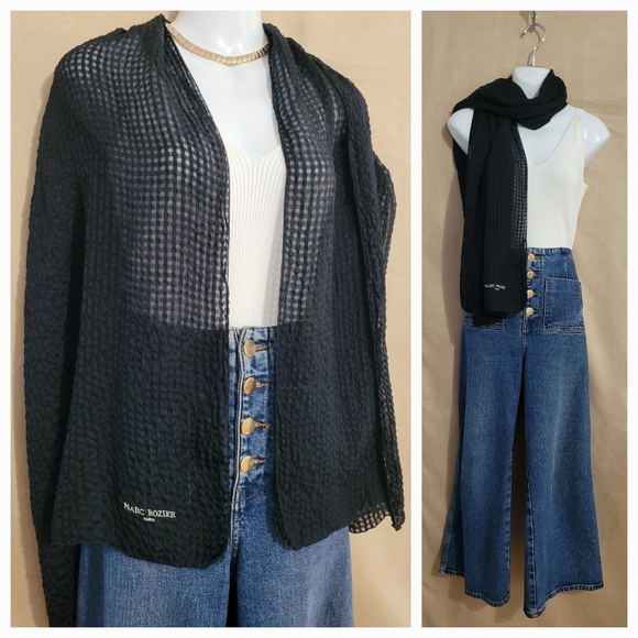 SILK scarf /  21 x 62 - Picture 4 of 5